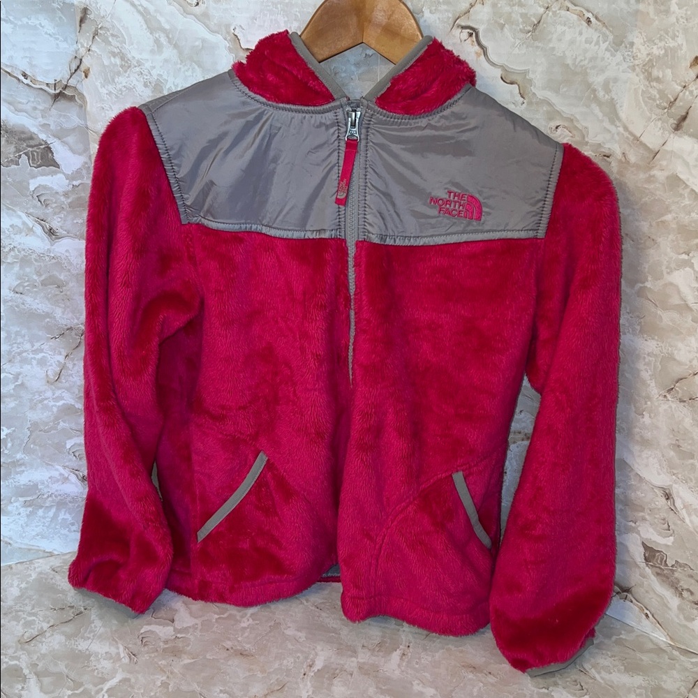 The North Face Girls Oso Hoodie Fleece Jacket-Razzle Pink (Size Large 14-16)